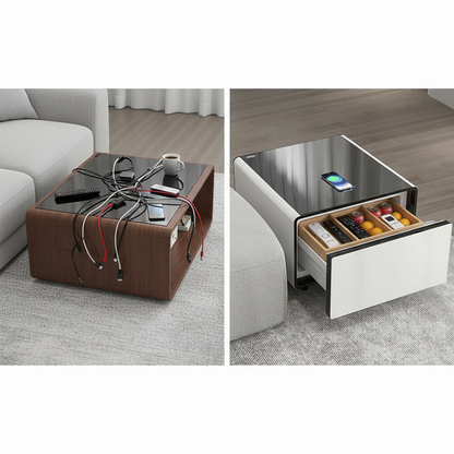 Tech Smart Table One - Wireless Charging & Integrated Storage