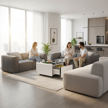 Tech Smart Table One - Wireless Charging & Integrated Storage